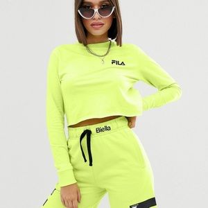 NEW Fila Neon Crop Long Sleeve Shirt